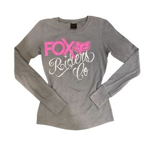 Vintage Gray and Pink Fox Raiders Long Sleeve